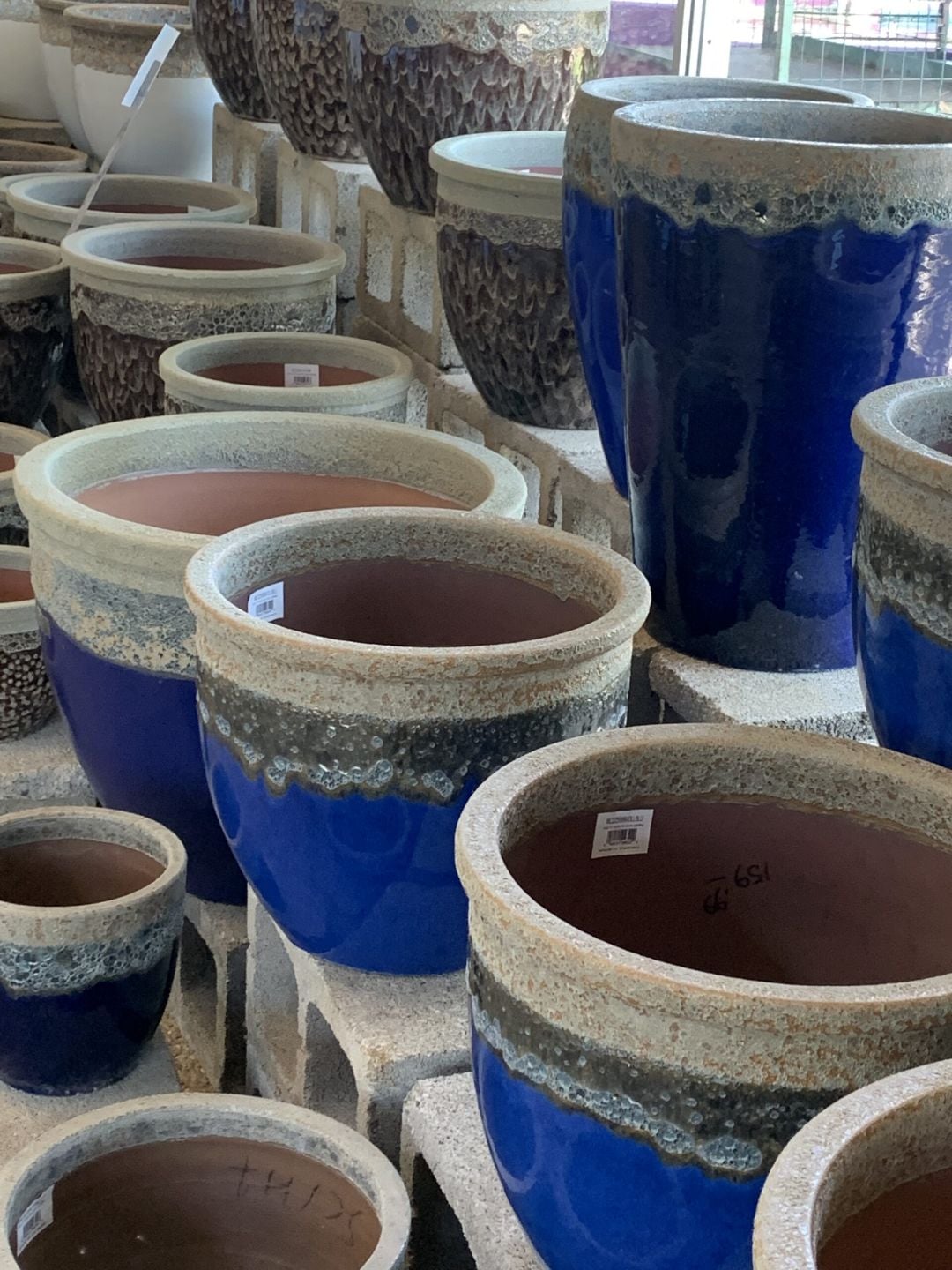 Michael Carr blue glazed pottery collection