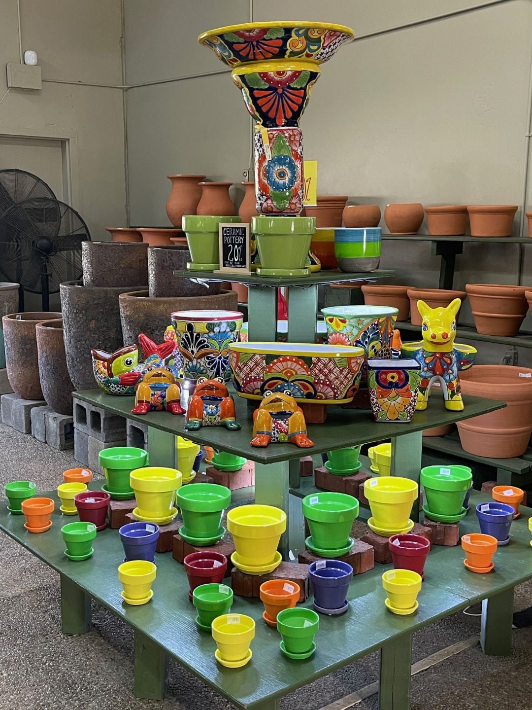 Hand painted Talavera pottery in bright colors
