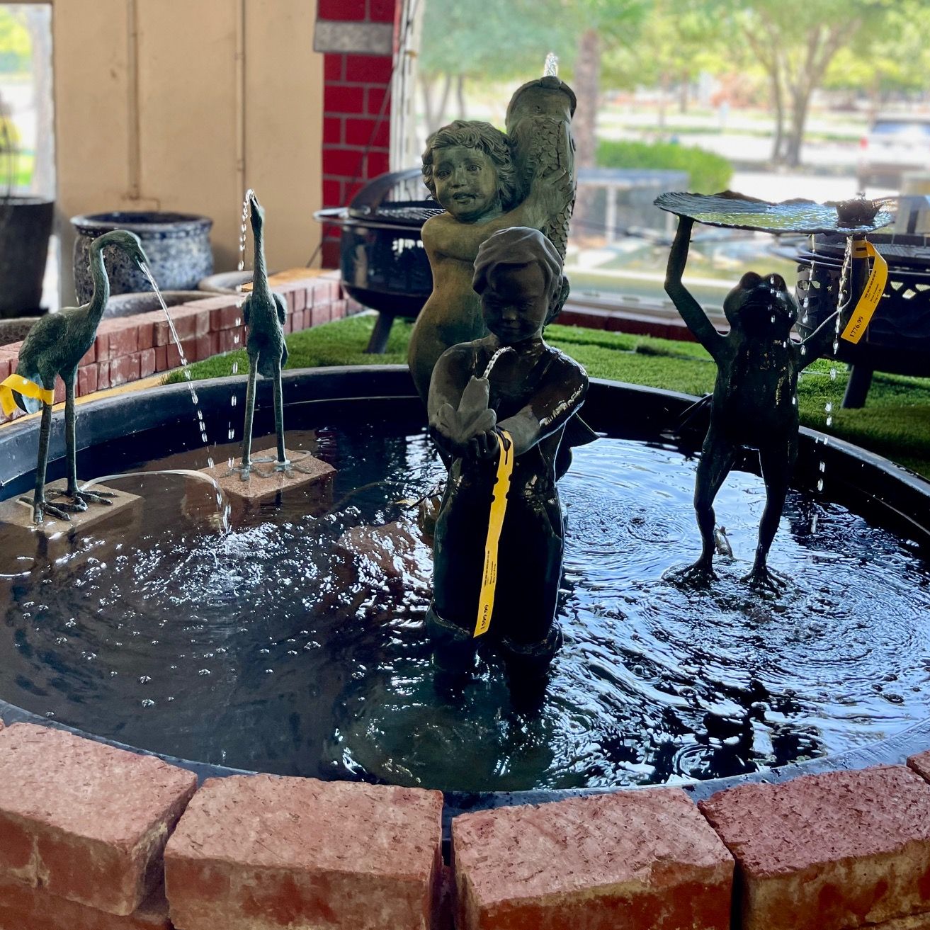 Bronze fountains on display